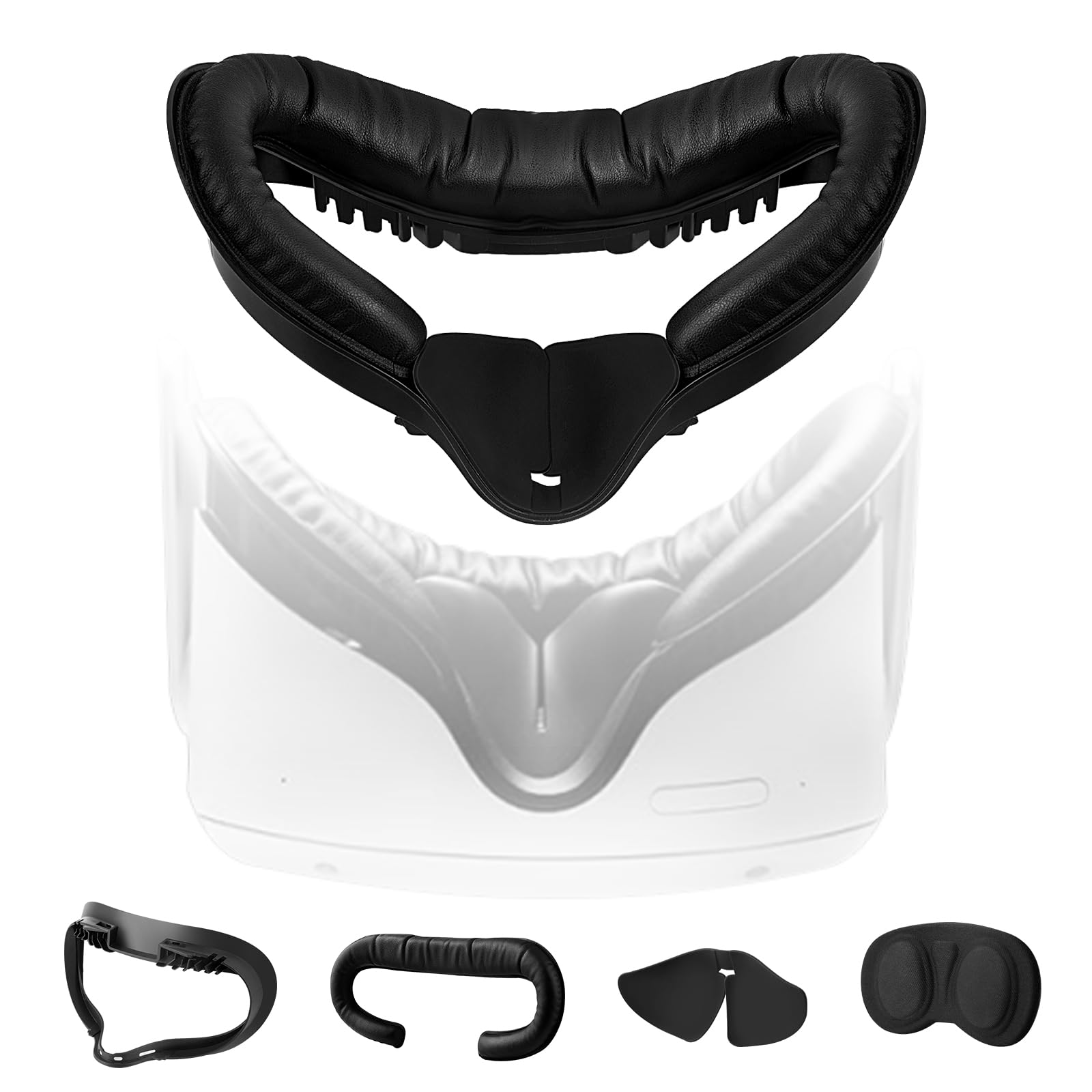 Oculus Quest 2 VR Facial Interface Replacement Kit - Anti-Leak Nose Pad, Lens Cover & Foam Face Covers for Meta Quest 2 | Comfort Upgrade for Extended VR Gaming & Fitness Sessions