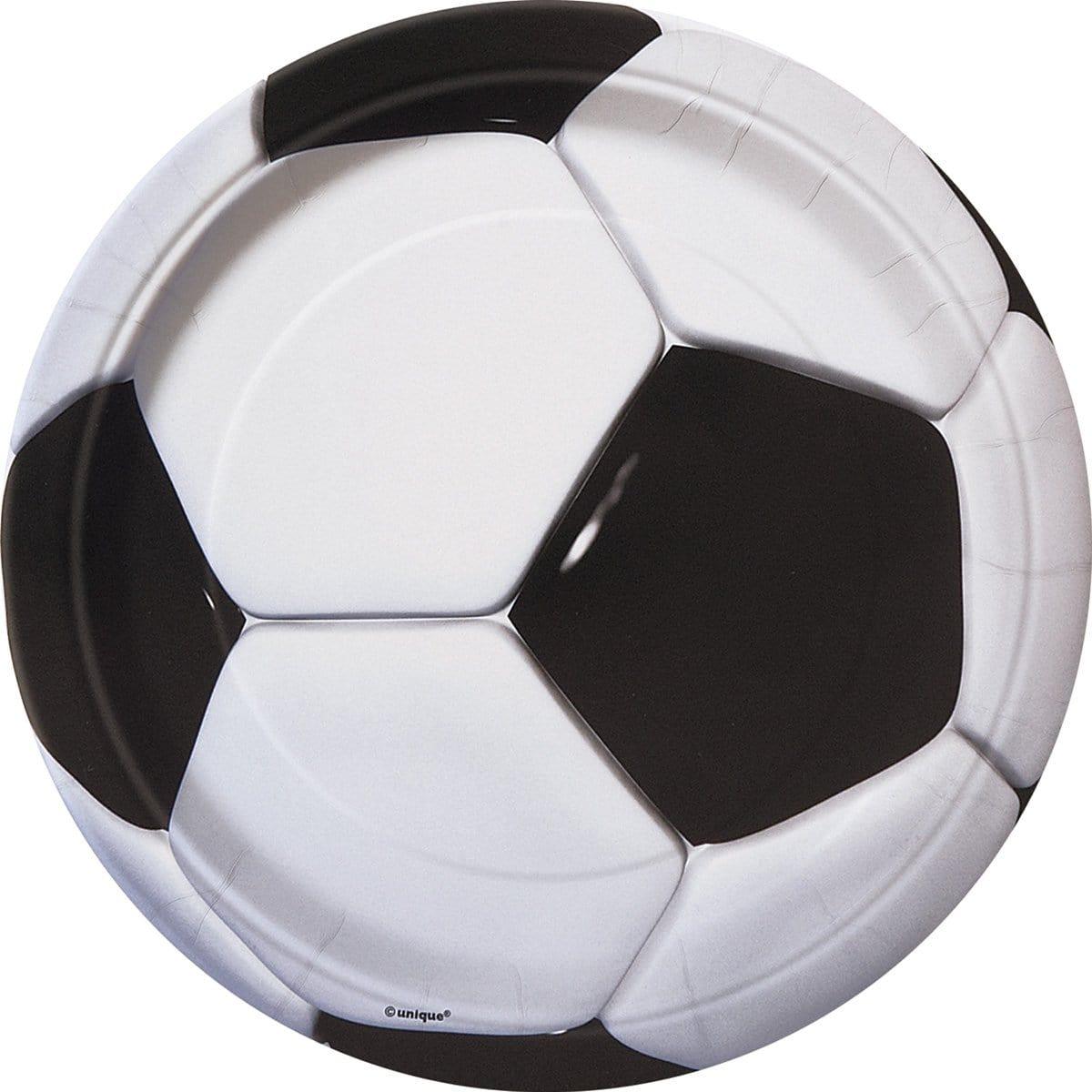 3D Soccer Paper Plates - 9 Inch Disposable Party Plates (8 Count) - Perfect for Birthday Parties, Game Day Events & Sports Themed Celebrations