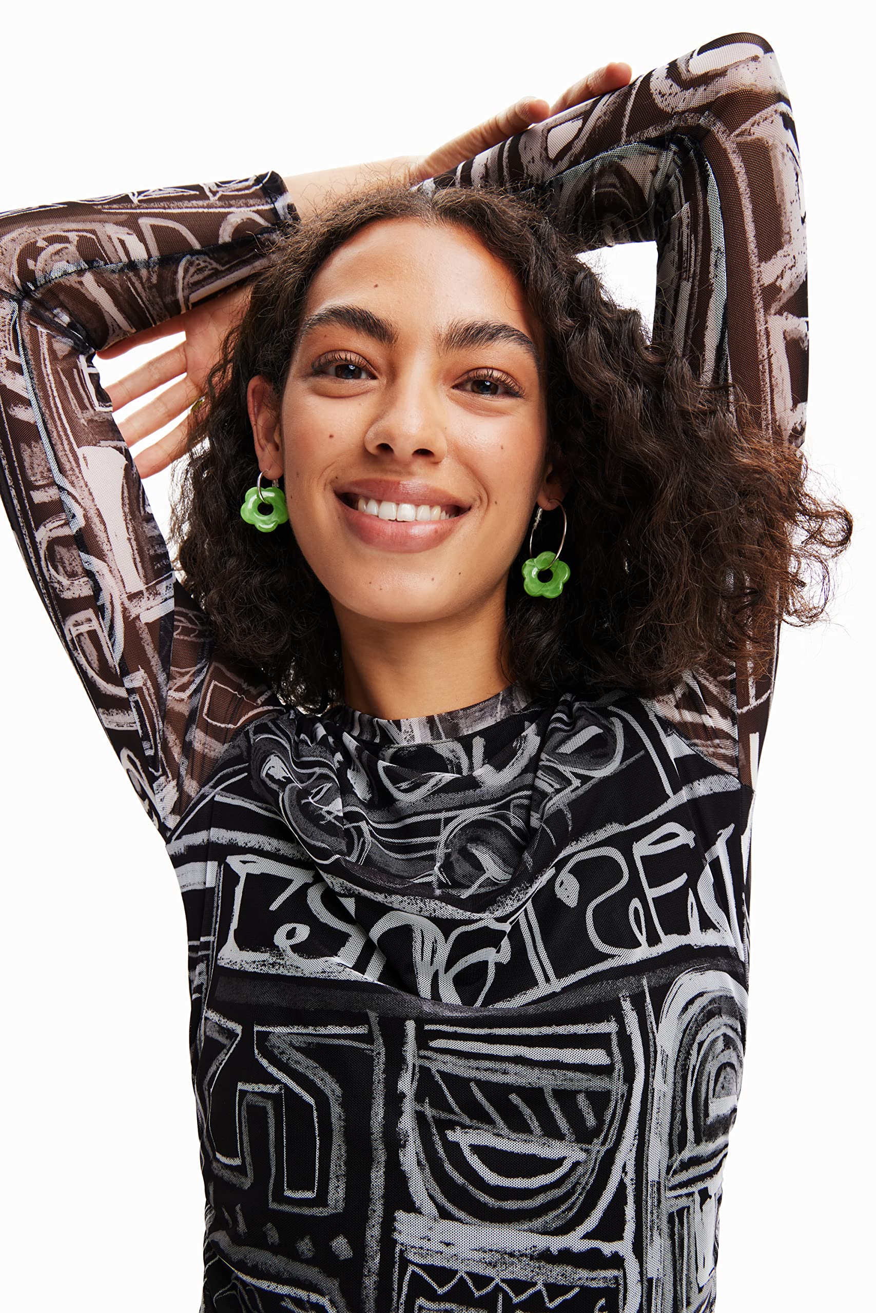 Desigual Women's Long Sleeve Knit Dress - Elegant & Comfortable Fall/Winter Fashion for Office, Party & Casual Wear