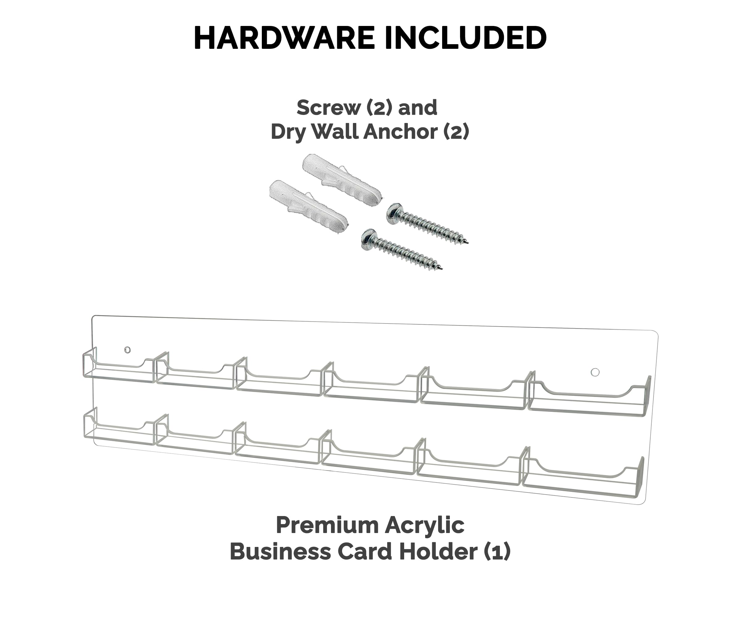 6 Pack Clear Acrylic Wall Business Card Holders - 24