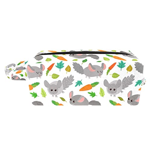 Cute Chinchilla Makeup Bag Travel Cosmetic Organizer - Waterproof Zippered Toiletry Pouch with Handle for Women, Girls - Perfect for Travel, Gym, Beach & Daily Essentials Storage