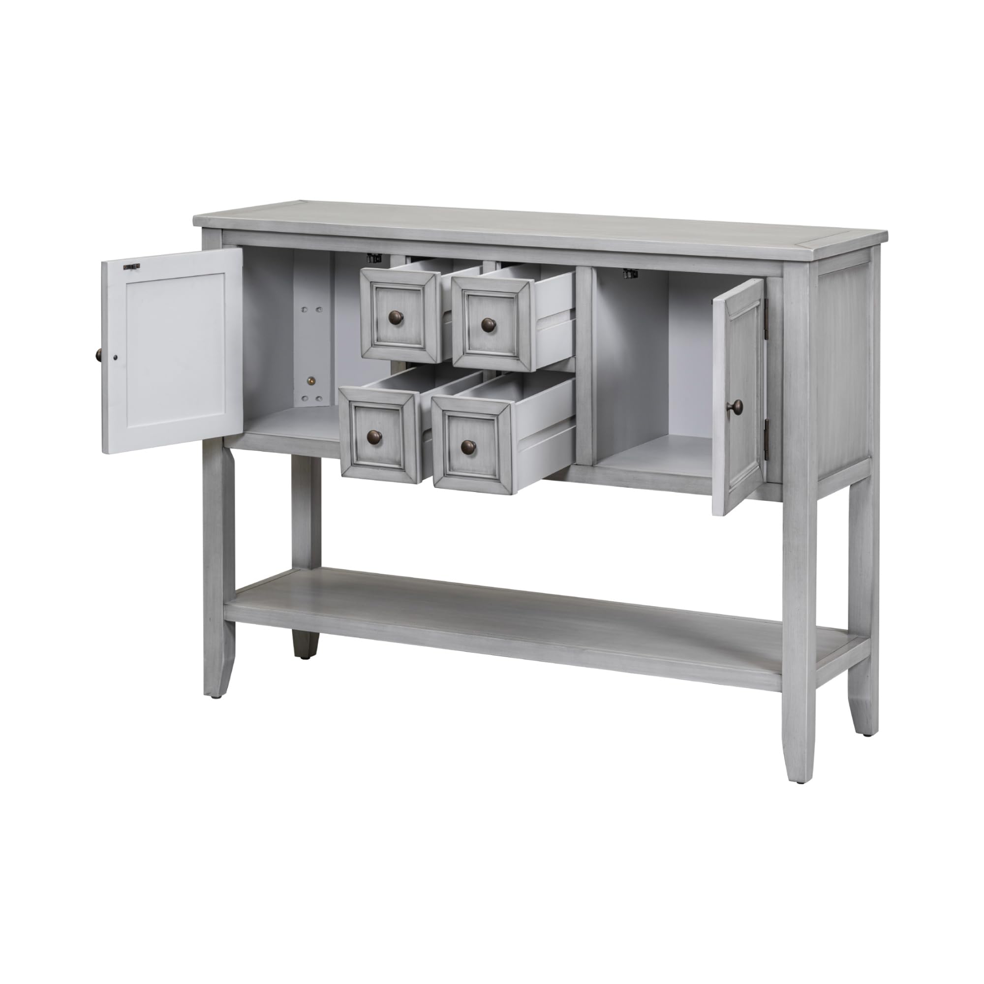 Harper & Bright Buffet Table with Drawers & Cabinets - Kitchen Storage & Sideboard for Dining Room (Antique Grey)