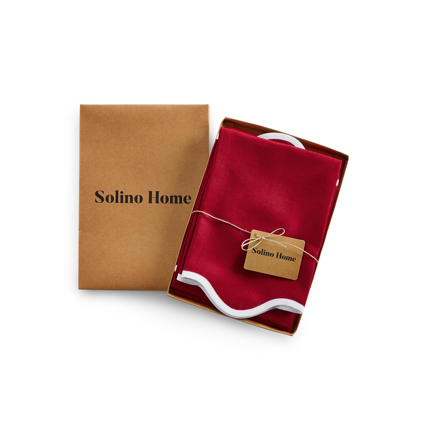 Giselle Scallop Edge Napkins - Set of 4 Premium Linen Dinner Napkins for Wedding, Party & Holiday Table Decor