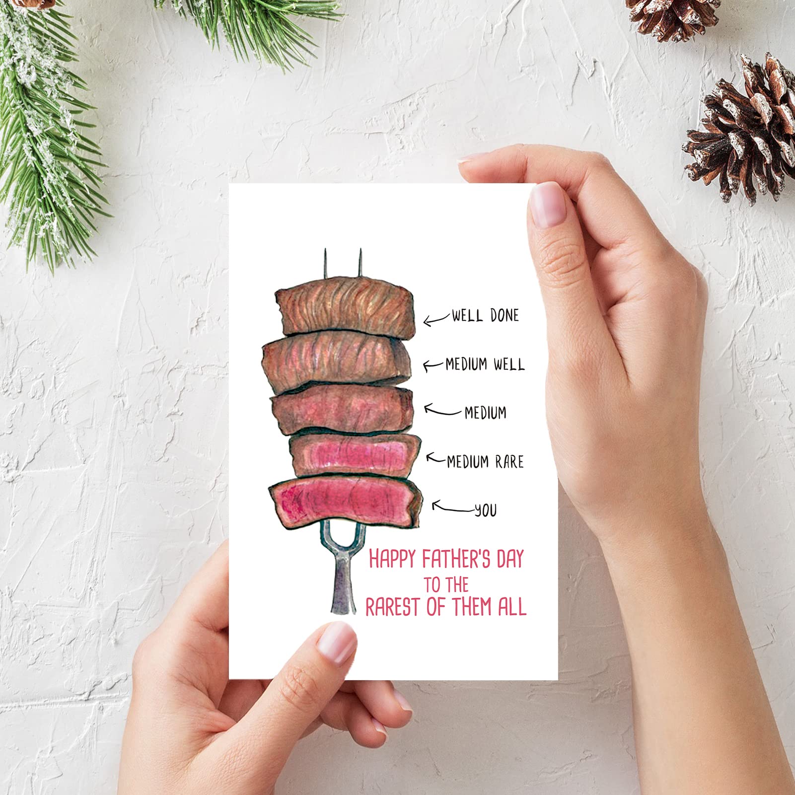 Funny Father's Day Card from Daughter or Son - Naughty Steak Sarcastic Birthday Greeting Card for Dad | Unique Blank Card for Daddy | Perfect for Father's Day, Birthday & Special Occasions