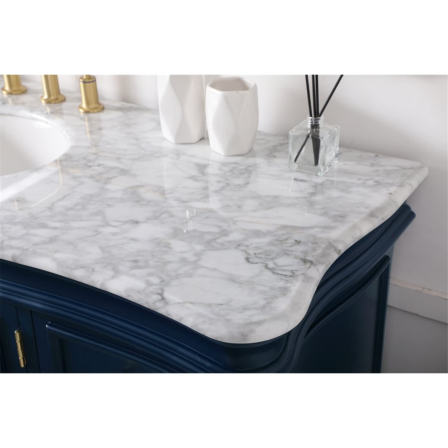 60 Inch Blue Single Bathroom Vanity Set with Mirror - Modern Elegant Bathroom Decor for Master Bath, Guest Bath & Powder Room
