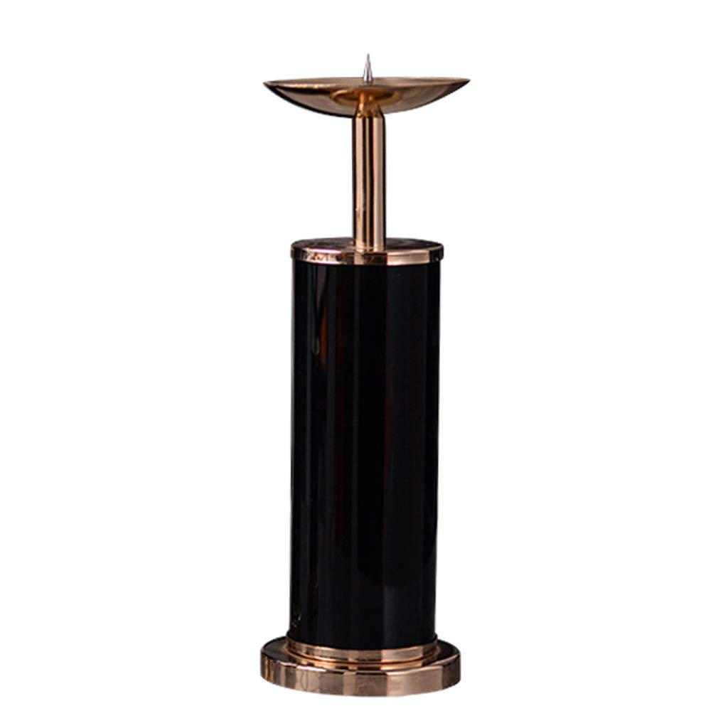FABAX Black Marble Candlestick Holder - Elegant Metal Candle Holders for Wedding, Dining Table, Christmas Party & Home Decor (Color: Black, Size: Medium) | Perfect for Romantic Dinners, Holiday Centerpieces & Luxury Home Decoration