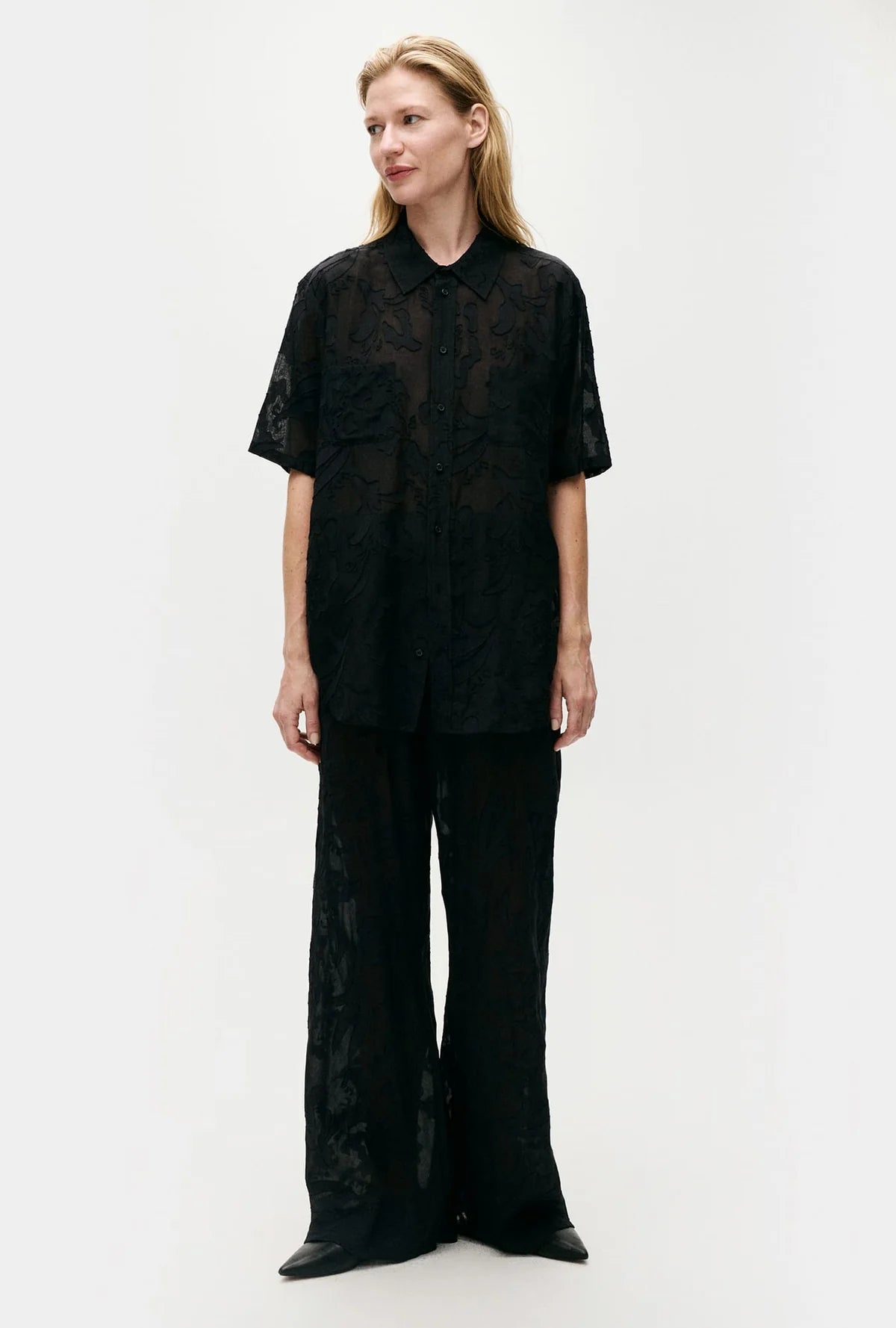 Clip Silk Bias Cut Pants Tulipa Black - Elegant & Comfortable Women's Silk Trousers for Work, Party & Special Occasions