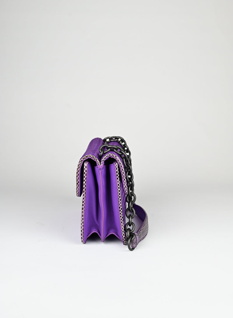 Bottega Veneta Purple Satin Handbag for Women | Luxury Designer Shoulder Bag | Perfect for Evening Parties, Weddings & Special Occasions