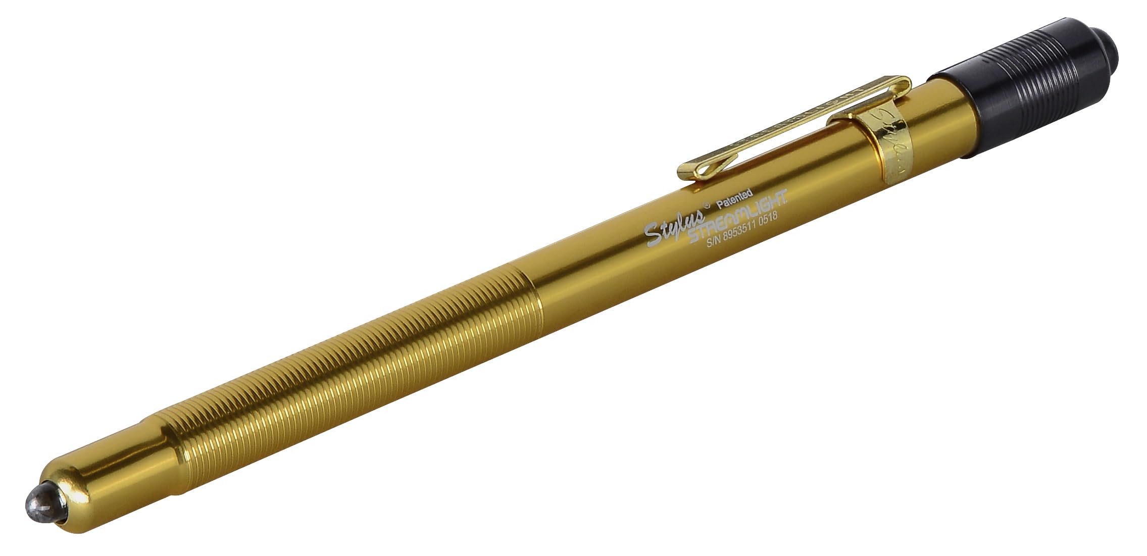 Streamlight 65024 Stylus 11-Lumen White LED Pen Light with 3 AAAA Alkaline Batteries - Gold Finish Compact Flashlight for Inspection, Reading & Emergency Use