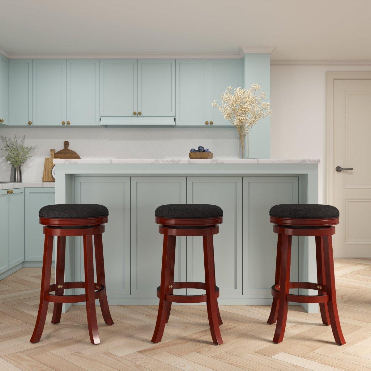 Creede Bonded Leather Backless Swivel Stool - 24