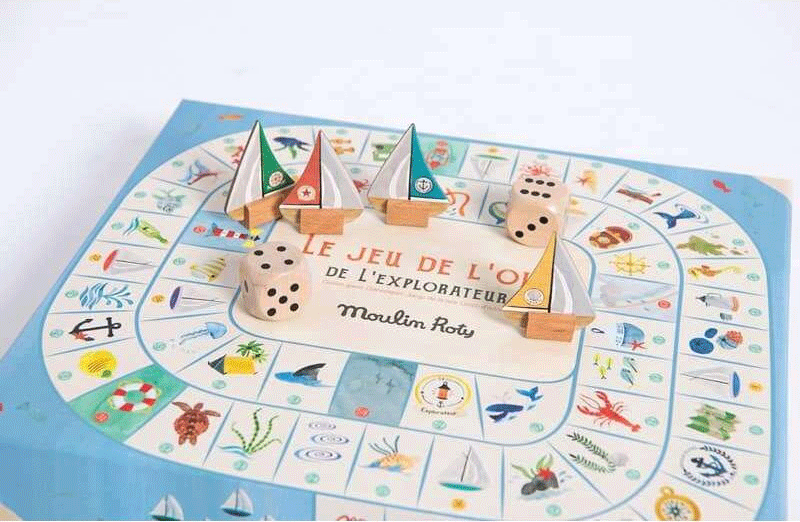 Moulin Roty Le Jardin Goose Game - Classic French Board Game for Kids & Family - Perfect for Indoor Play, Birthday Gifts & Educational Fun