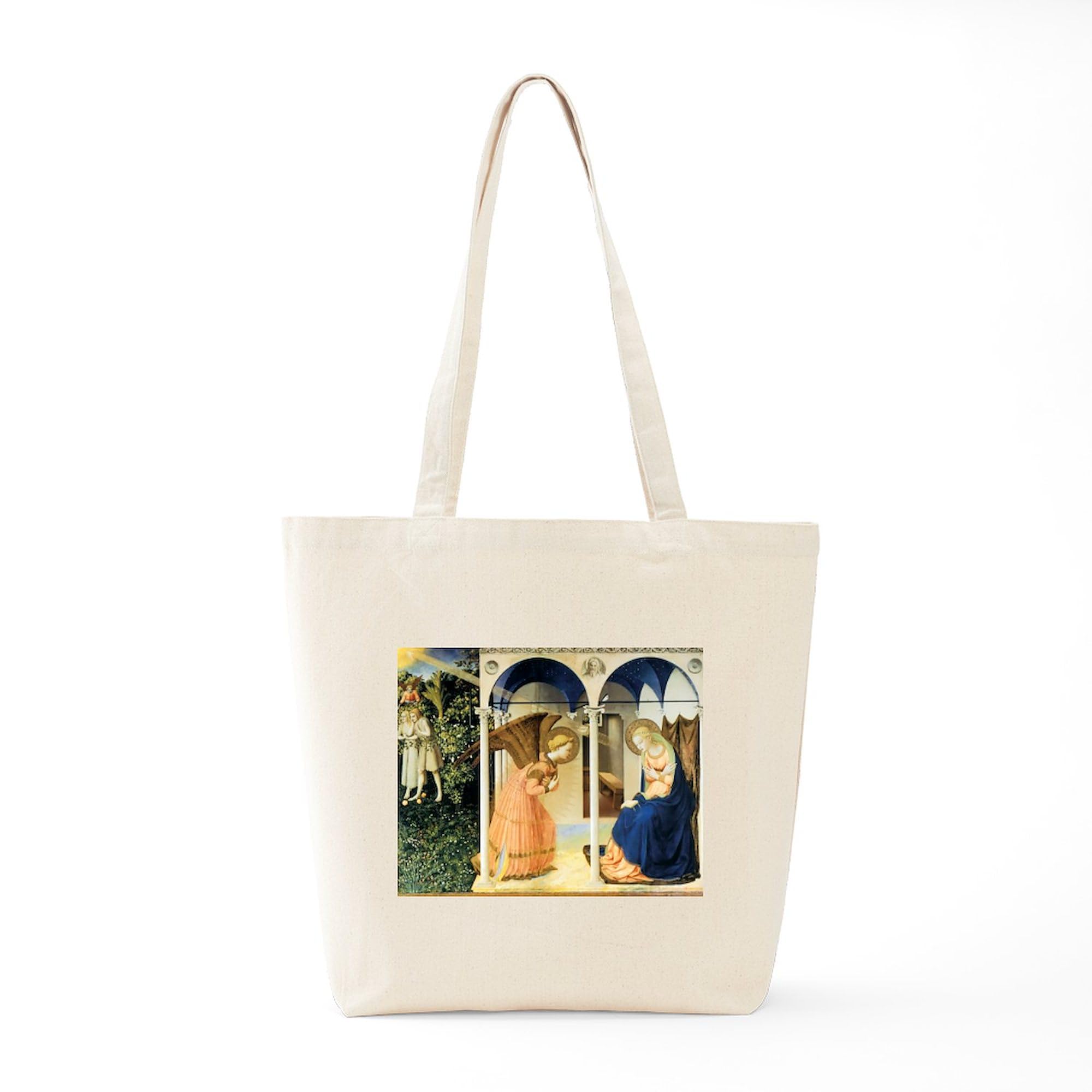 Fra Angelico The Annunciation Tote Bag - Natural Canvas Reusable Shopping Bag for Groceries, Beach & Everyday Use