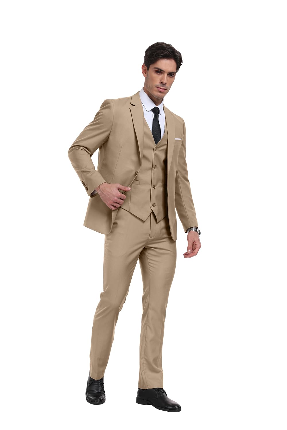 3 Piece Slim Fit Men's Suits - Notch Lapel Wedding Tuxedo Set with Jacket, Pants & Vest | Formal Groomsmen Attire for Prom, Business & Special Occasions
