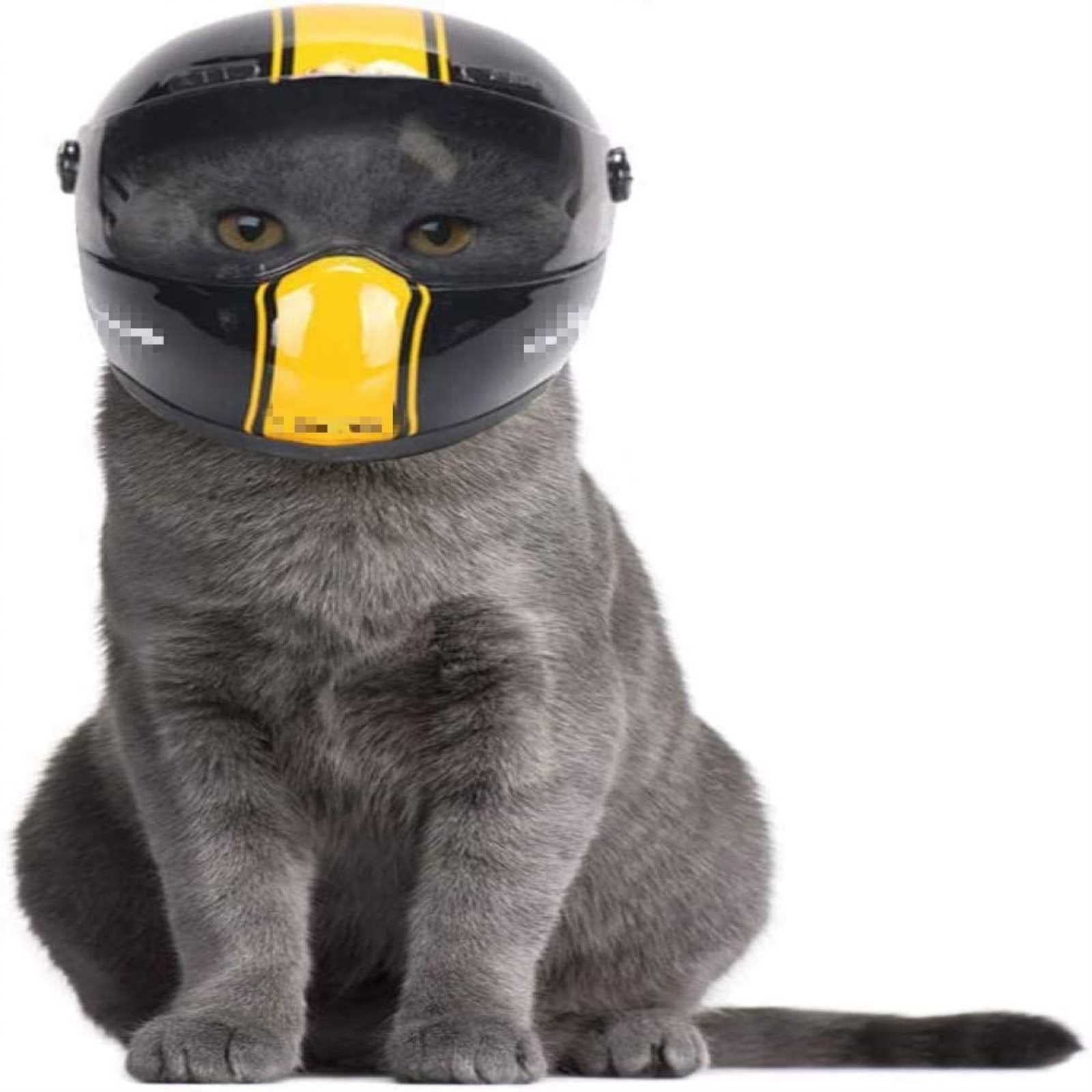 Small Dog Helmet with Goggles - Pet Motorcycle Helmet for Puppies & Cats, Adjustable & Durable Safety Gear for Riding, Costumes & Outdoor Adventures