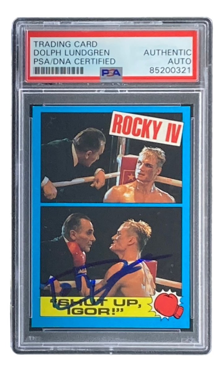 Dolph Lundgren Autographed 1985 Topps #57 Rocky IV Ivan Drago Trading Card - PSA/DNA Certified - Collectible Memorabilia for Movie Fans & Sports Card Collectors
