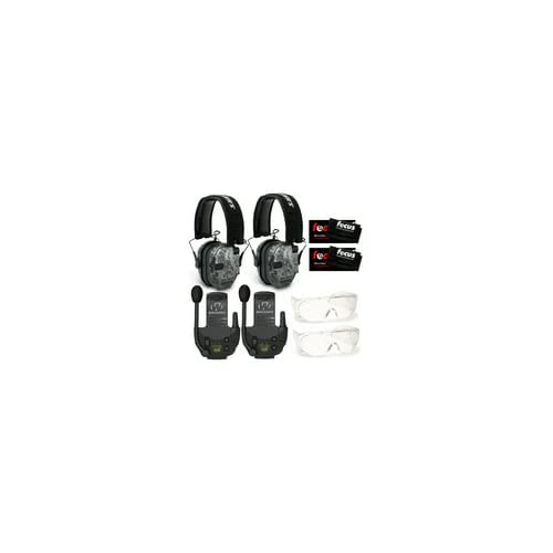 Walker's Razor Slim Electronic Shooting Earmuffs 2-Pack - Noise Cancelling Hearing Protection with Walkie Talkie Communication & OTG Safety Glasses - Perfect for Hunting, Shooting Range, Construction and Industrial Work