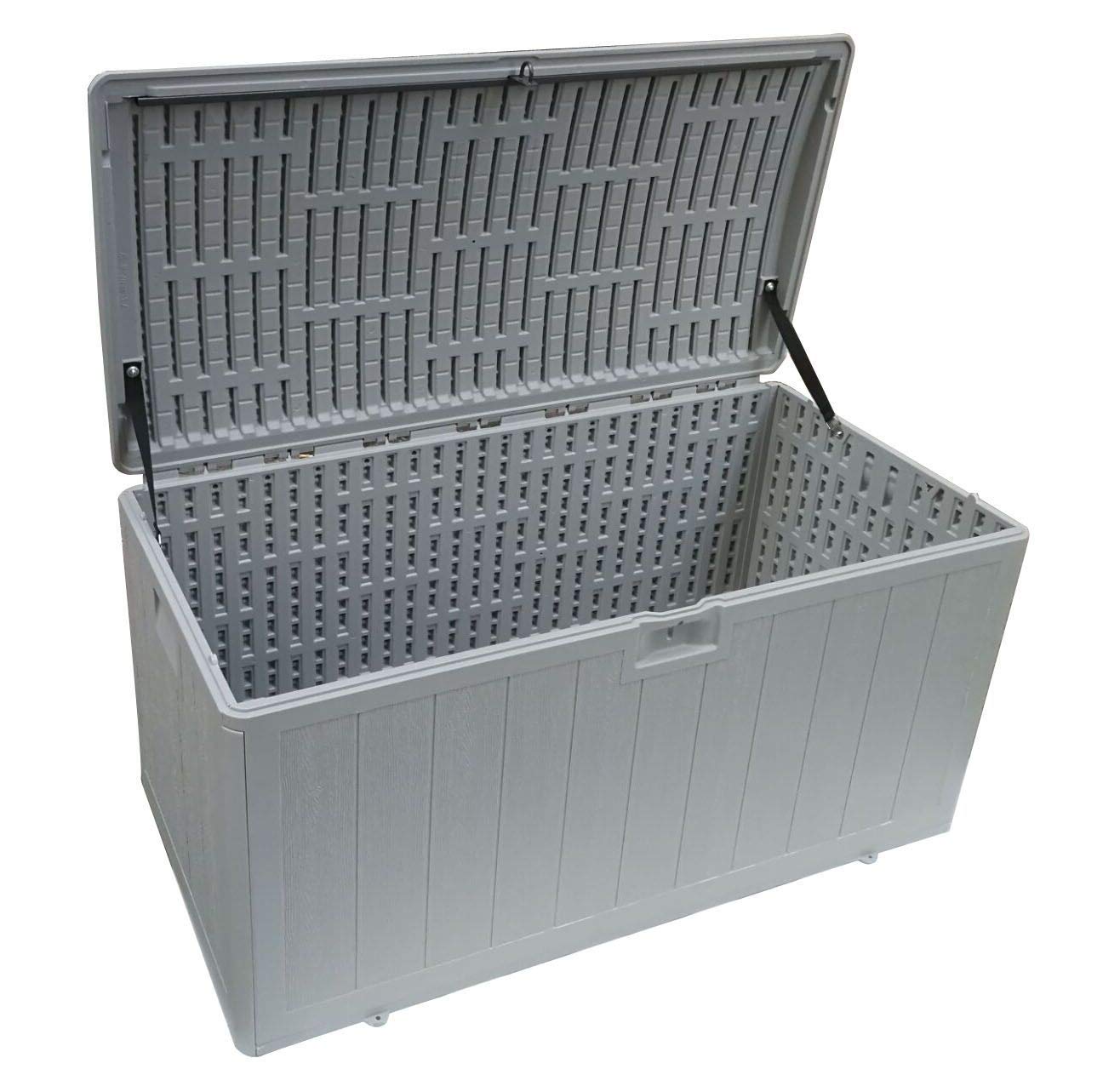 Outdoor Storage Deck Box 73 Gallon with Standard Closure - Durable Plastic Deck Box for Patio, Garden & Backyard Organization - Weatherproof Gray Deck Storage Box for Cushions, Toys & Outdoor Gear