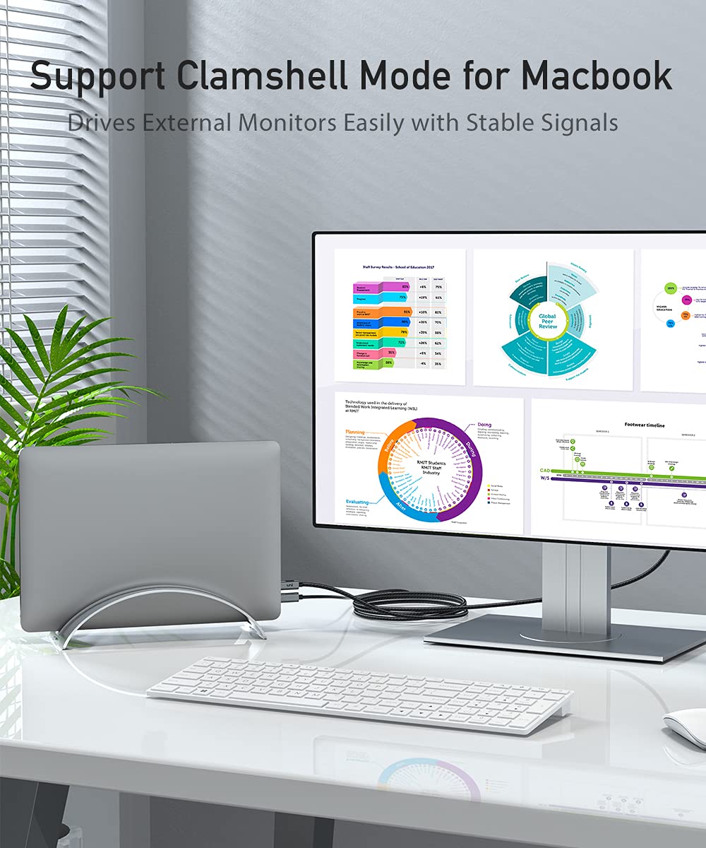 Premium Uni USB C to DisplayPort Cable 3FT - 4K@60Hz & 2K@165Hz High-Speed Video Transmission - Thunderbolt 3/4 Compatible Braided Cable for MacBook Pro/Air, iPhone 15 Pro/Max, Galaxy S24, Chromebook, XPS - Perfect for Home Office, Gaming & 4K Video Streaming