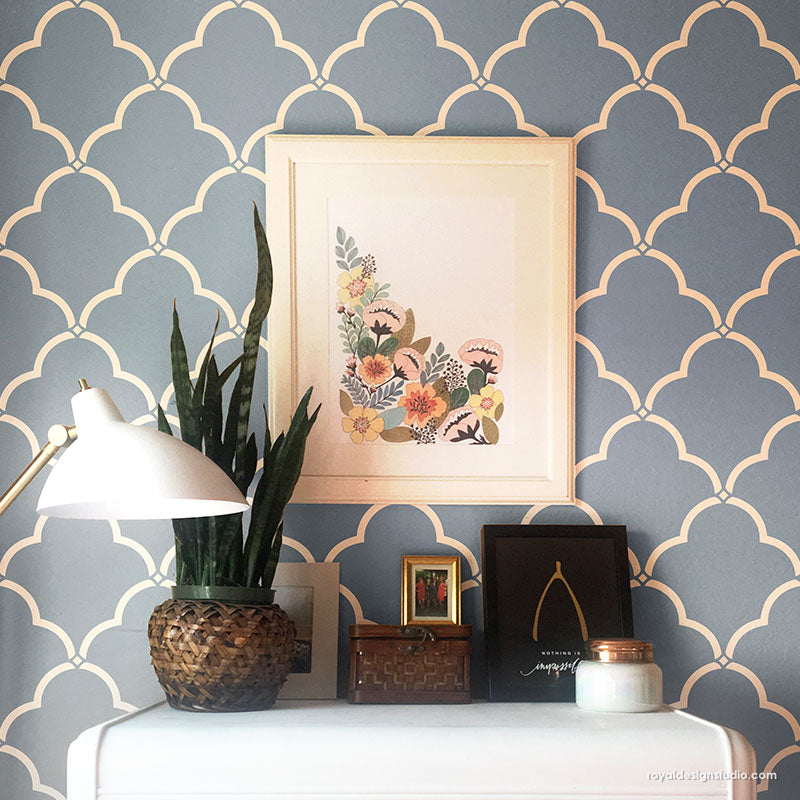 Selena Trellis Wall Stencil - Reusable DIY Painting Template for Home Decor, Nursery, Bedroom & Living Room Accent Walls | Perfect for Wall Art, Murals and Creative Interior Design Projects
