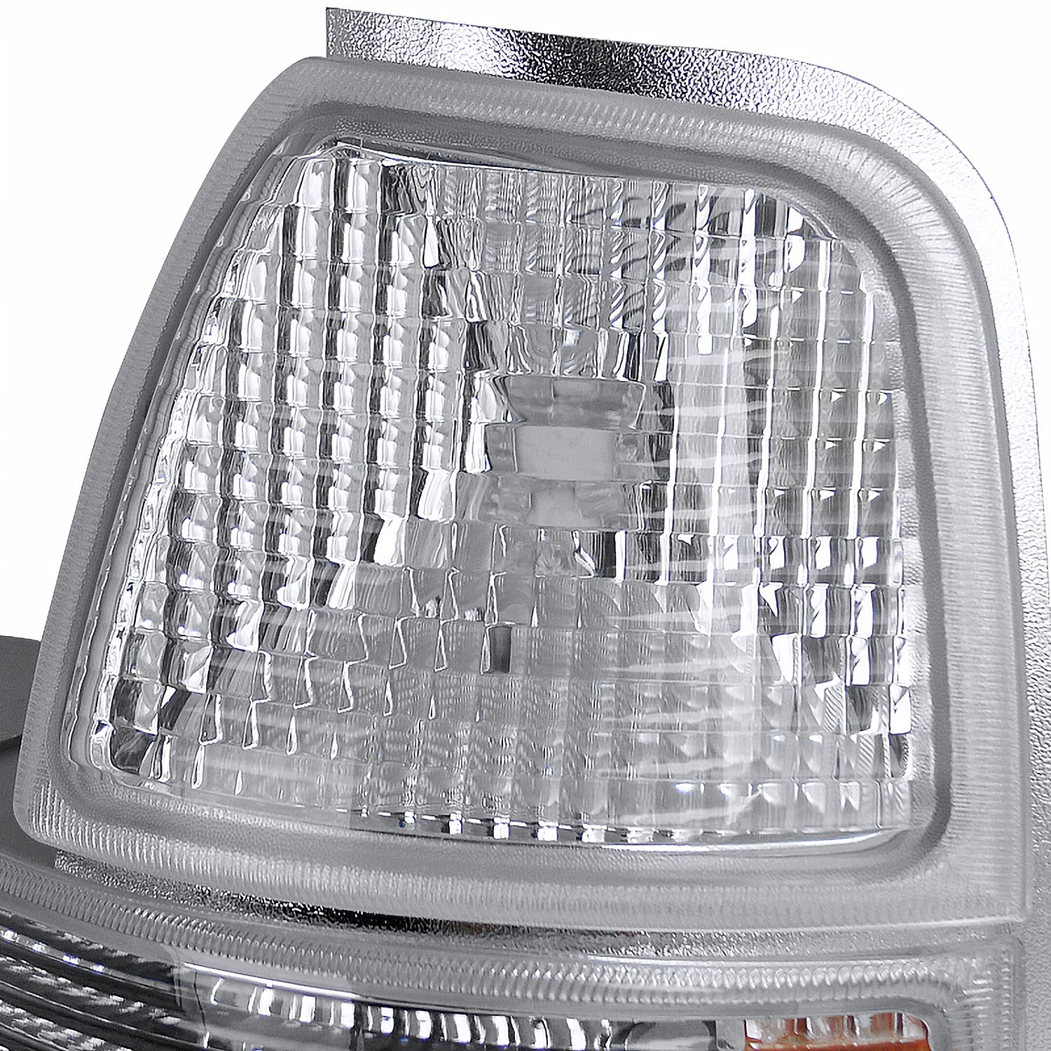 Spec-D Tuning Chrome Halo Ring LED Projector Headlights with Corner Lights - Compatible with 1998-2000 Ford Ranger - Left & Right Headlamp Assembly - Upgrade for Night Driving & Off-Road Adventures