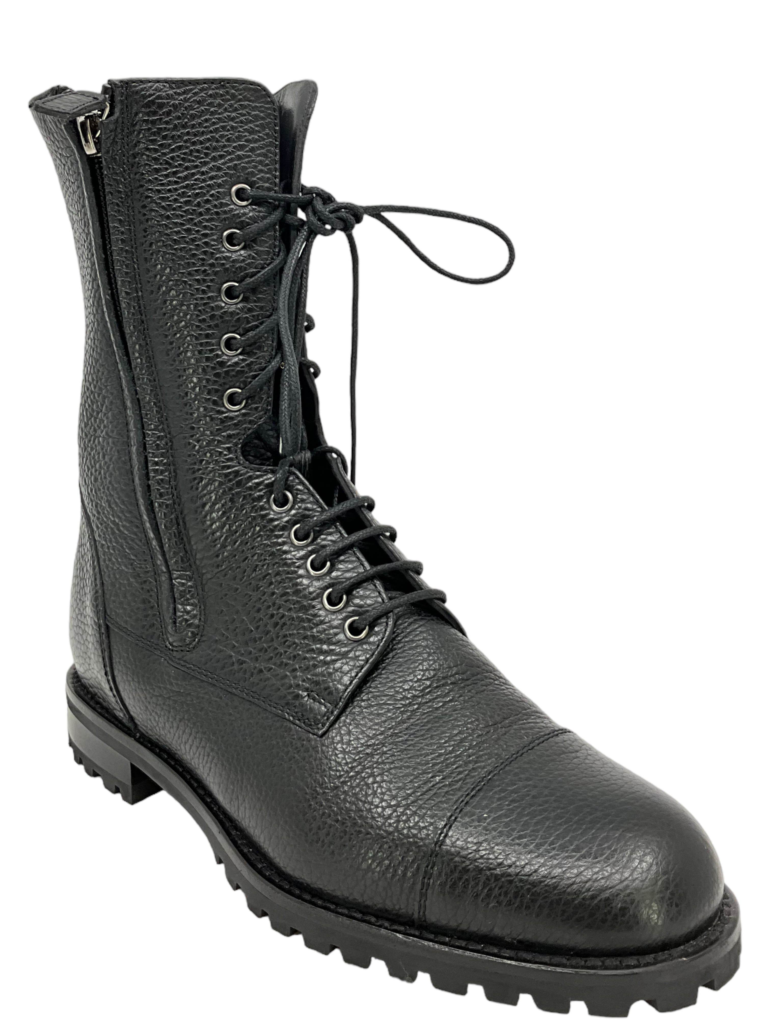 Manolo Blahnik Women's Campcha Leather Combat Boots Size 7 - Stylish Ankle Boots for Fall & Winter Fashion, Office Wear & Night Out