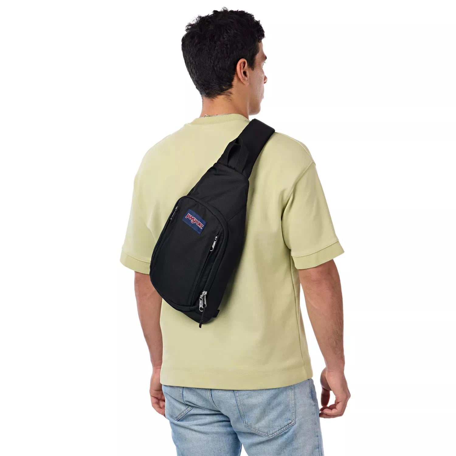JanSport Move Sling Backpack - Lightweight Crossbody Bag for Travel, Work & School | Durable & Stylish Black Daypack for Men & Women | Perfect for Commuting, Hiking & Everyday Use