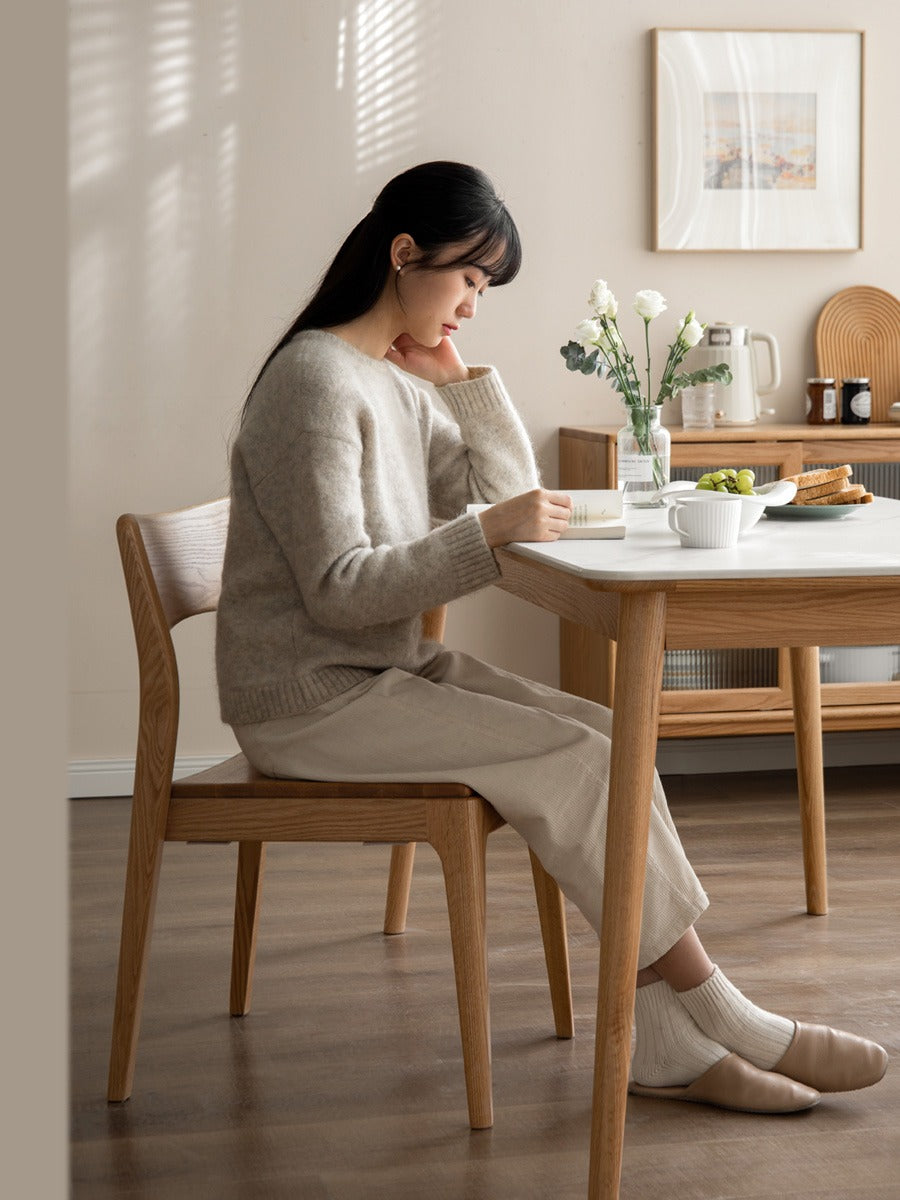 Solid Oak & Ash Wood Stacking Dining Chairs - Heavy Duty & Space-Saving for Restaurants, Events & Home Use