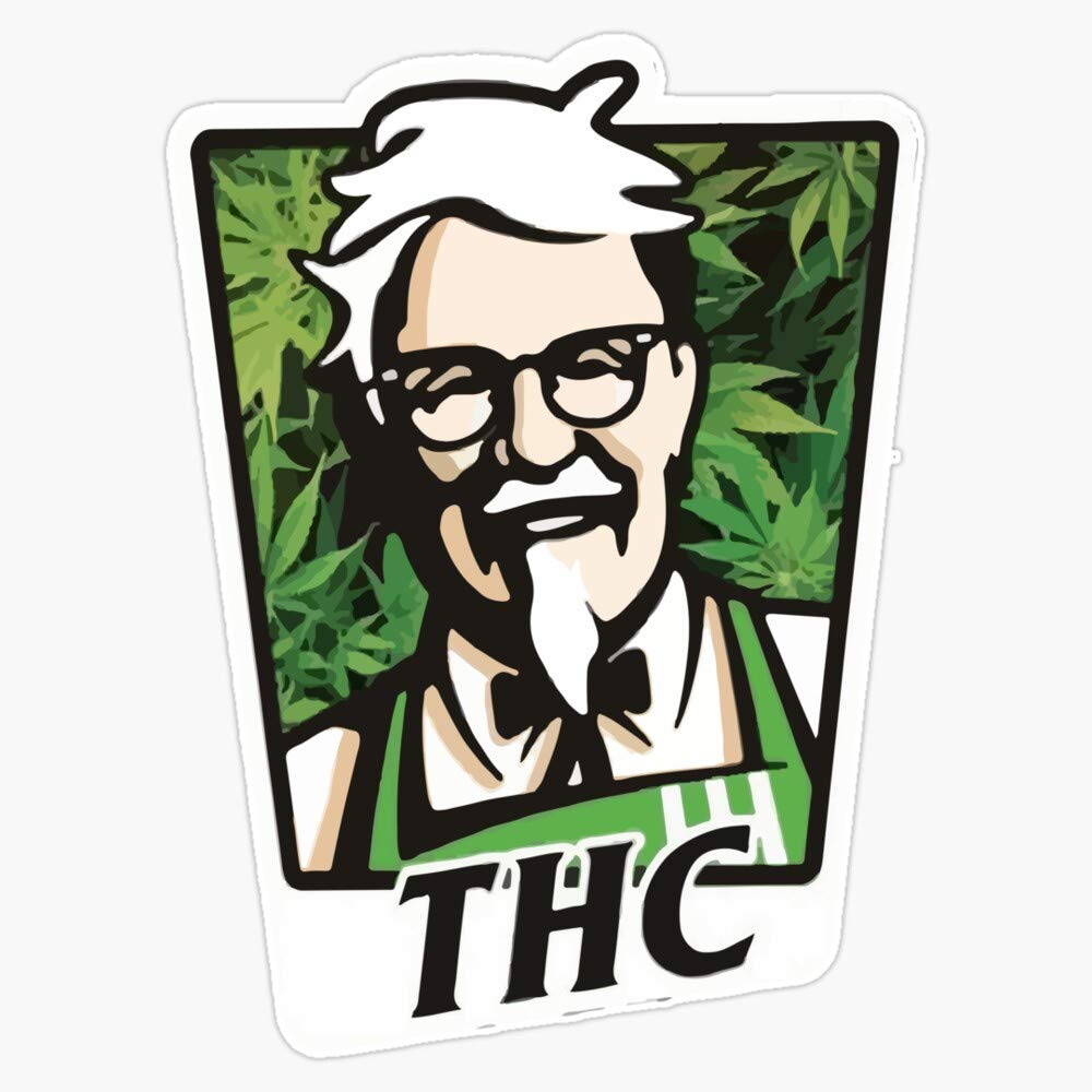 THC KFC Design Vinyl Sticker - Waterproof Outdoor Decal for Windows, Cars, Laptops & DIY Crafts (5 Inch) - Perfect for Car Bumpers, Laptop Covers & Home Decor