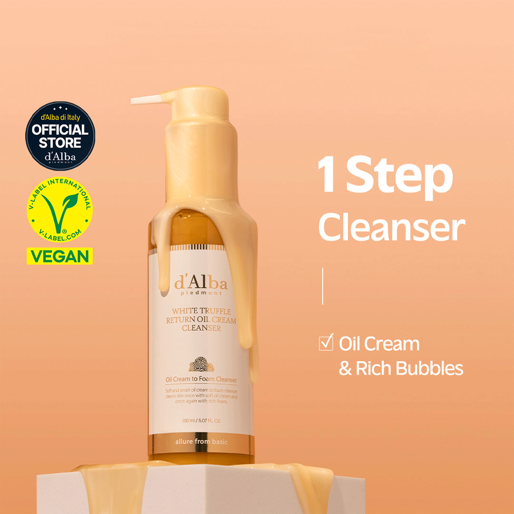 d'Alba White Truffle Return Oil Cream Cleanser 150ml - Korean Skincare for Deep Cleansing & Hydration - Perfect for Dry Skin & Nighttime Routine