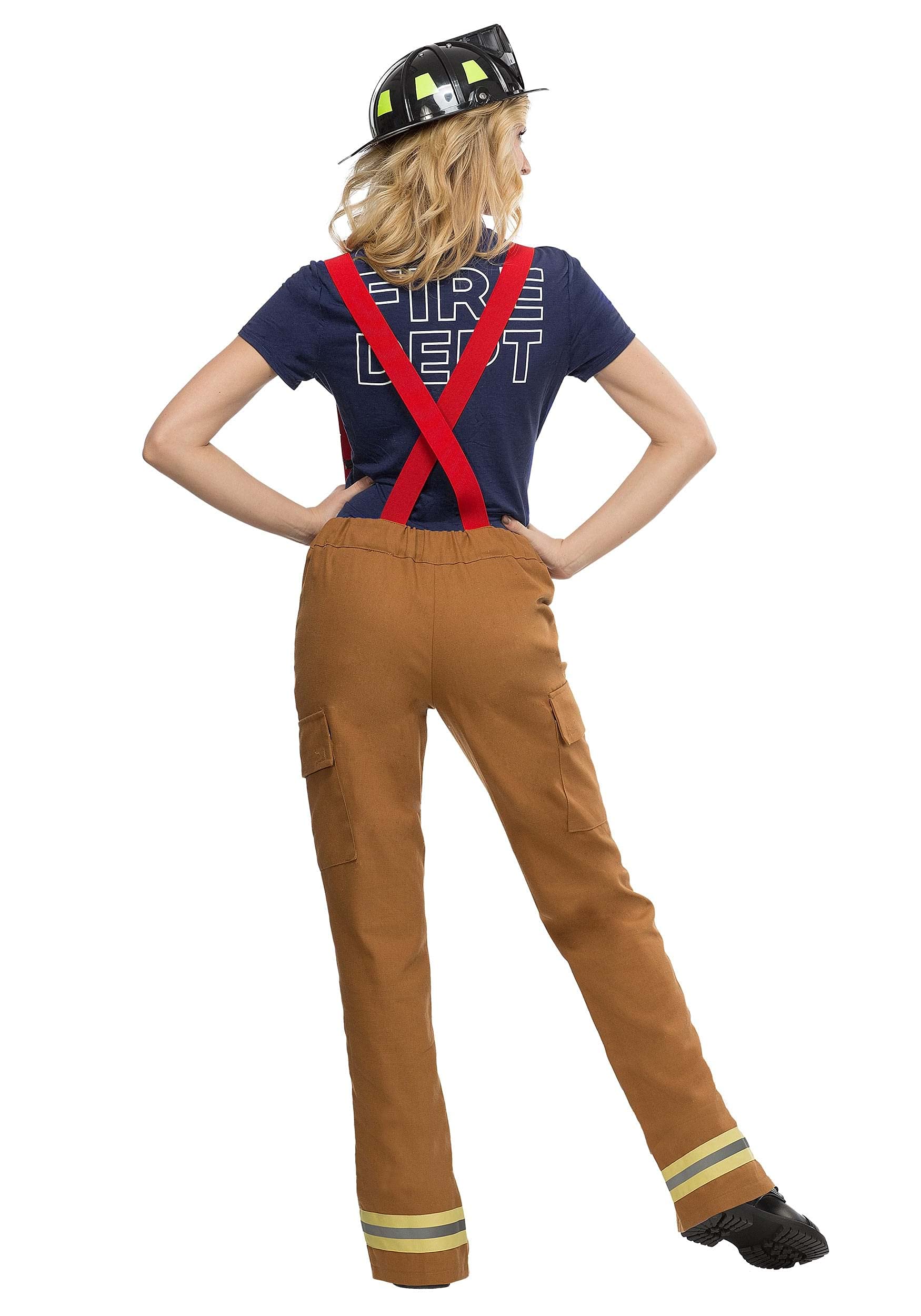 Women's Fire Captain Costume for Halloween & Cosplay – Realistic Firefighter Outfit with Pants & Shirt – Perfect for Parties, Events & Role Play