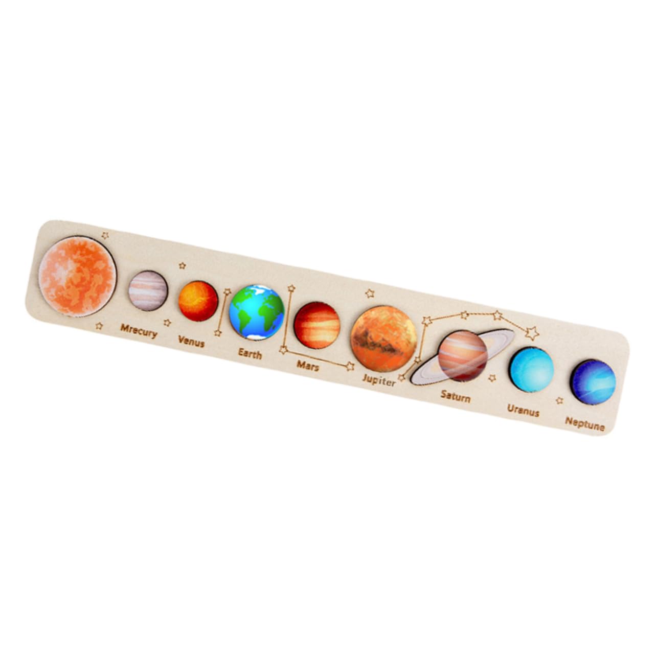 Solar System Puzzle for Kids - Wooden Montessori Learning Toy with Planets - Educational Space Puzzle for Preschool & Early Development - Perfect for Classroom, Homeschool & STEM Activities