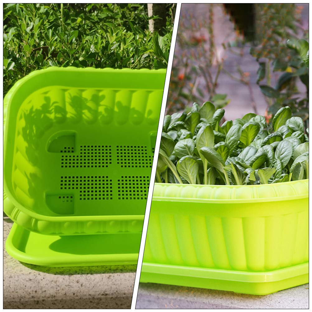 Housoutil 2-Pack Plastic Seedling Trays & Planting Boxes - Vegetable Growing Trays, Garden Planters for Vegetables, Herbs, Flowers - Ideal for Indoor/Outdoor Gardening, Greenhouse Use, and Home Planting Projects