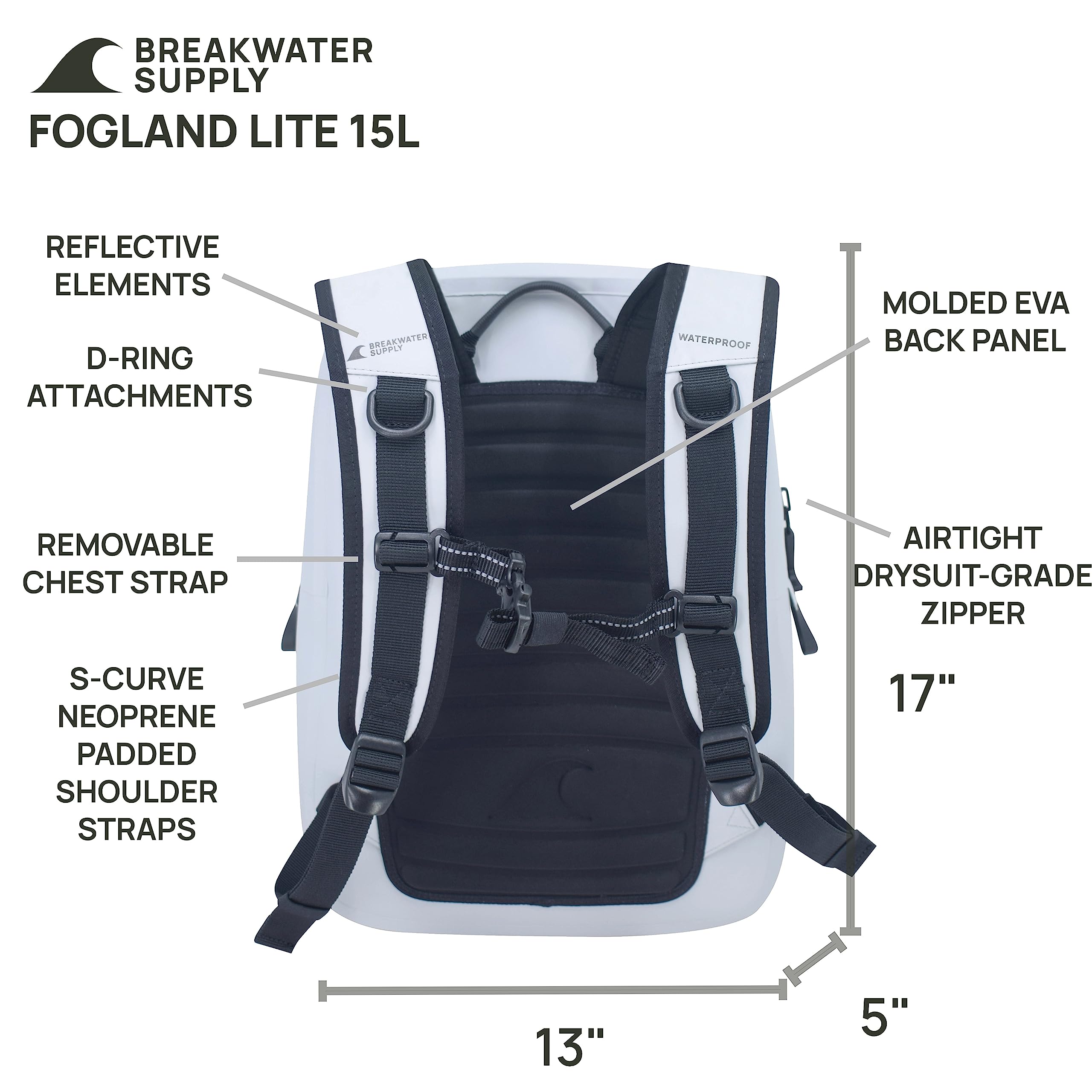**Waterproof Submersible Backpack 15L 20L 25L – Airtight Laptop Bag for Travel & Outdoor Adventures | Breakwater Supply™ | Hiking, Kayaking, Beach Trips**