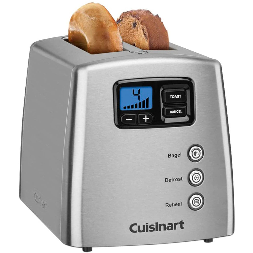 Cuisinart CPT-420 2-Slice Leverless Motorized Toaster - Stainless Steel, Wide Slots for Bagels & Thick Bread - Perfect for Breakfast, Kitchen & Small Spaces