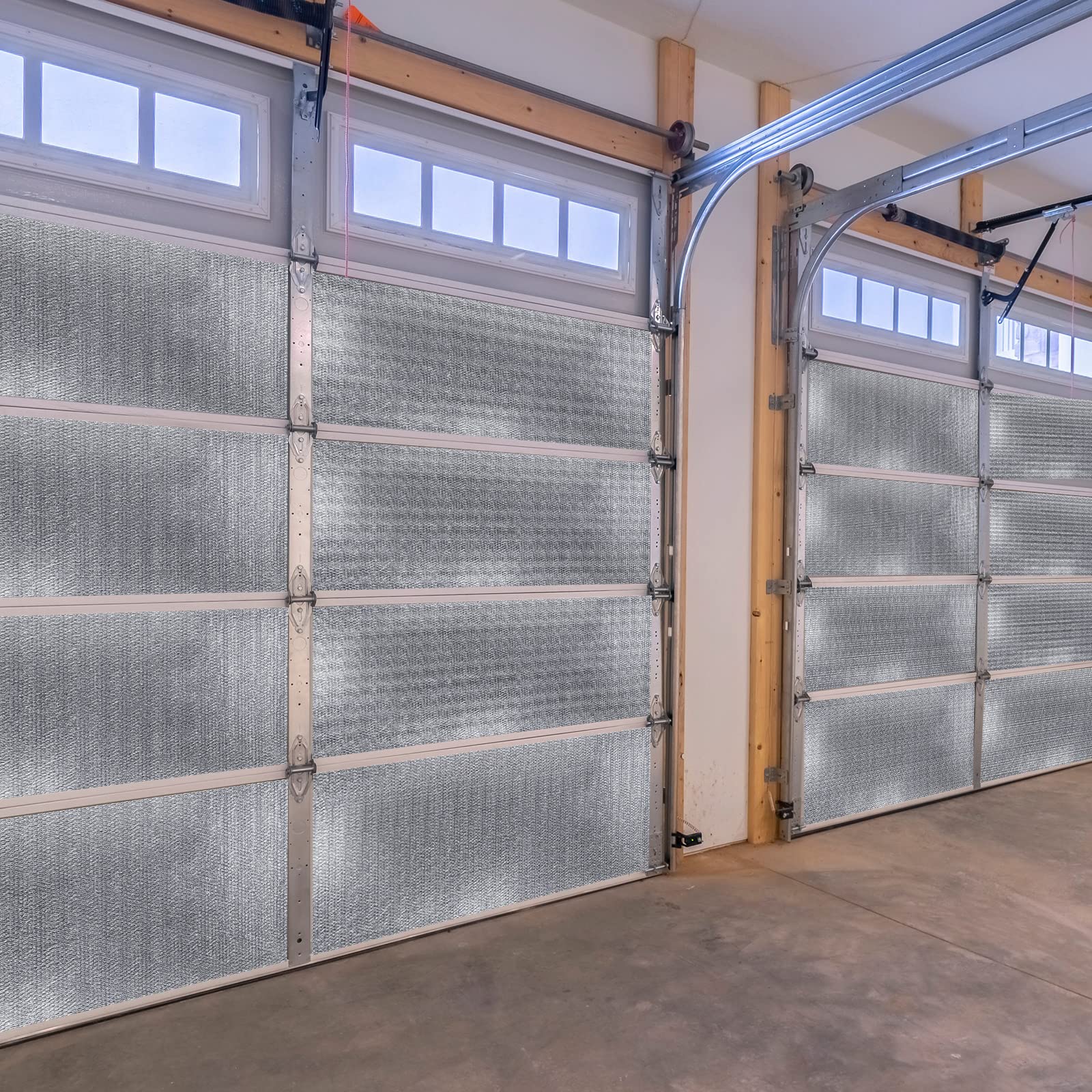 Gerrii Garage Door Insulation Kit - Double Bubble Reflective Aluminum Radiant Barrier for Thermal Insulation - Includes Adhesive Tape - Fits Garage, Greenhouse, Attics, Walls (16 Pcs, 20.5