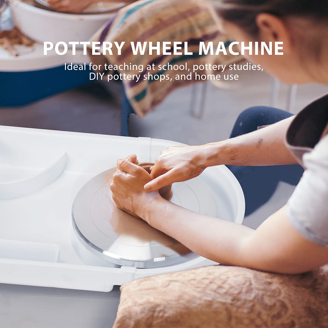 VIVOHOME 25CM 350W Electric Pottery Wheel with Foot Pedal & Detachable Basin - DIY Clay Tool for Ceramic Art, Sculpting, and Crafting - Perfect for Beginners, Artists & Classroom Use (Gray)