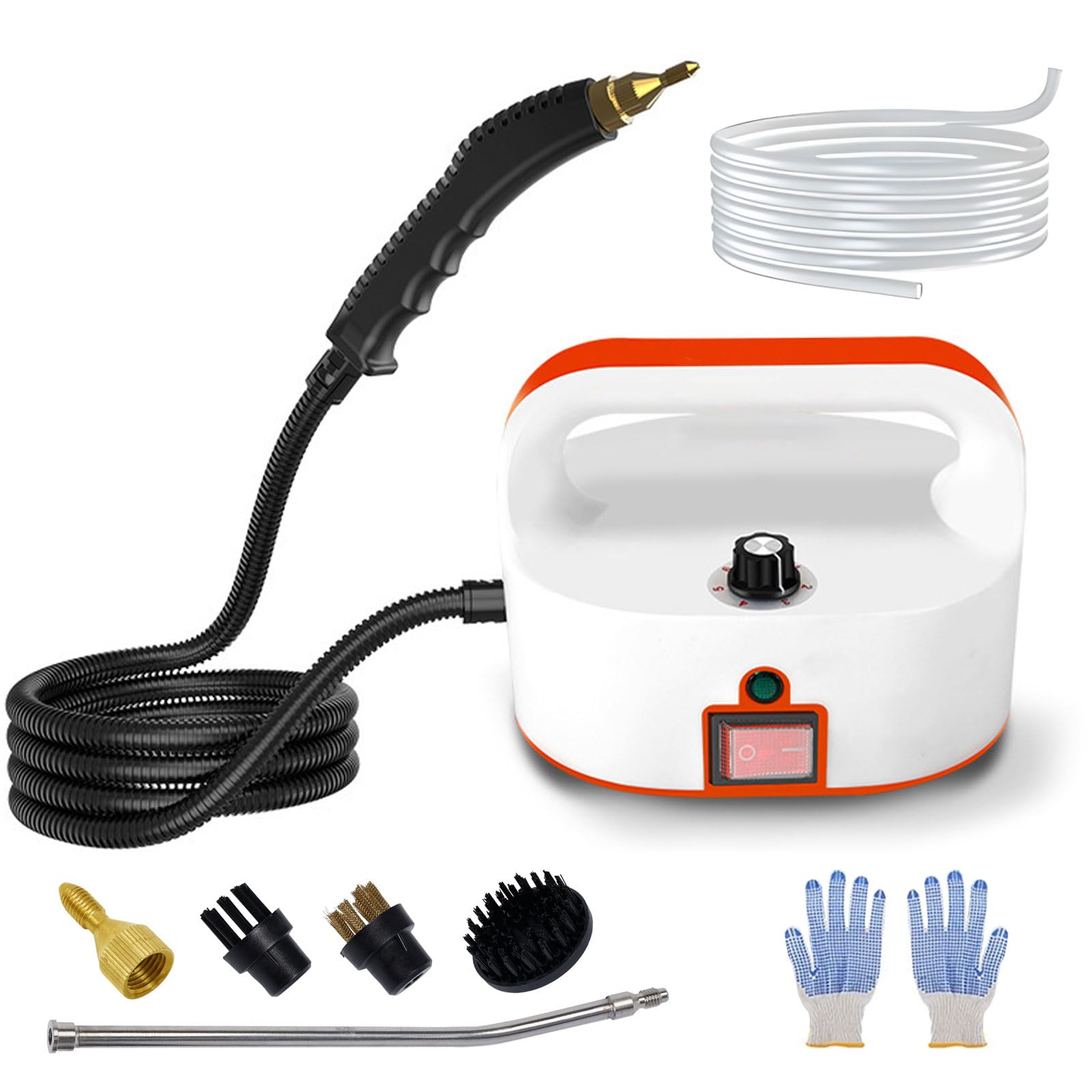 2500W High Pressure Handheld Steam Cleaner - 6-Speed Adjustable Portable Steamer for Home & Car Cleaning - Perfect for Upholstery, Tile Grout, Floors, and Tough Stains - Ideal for Kitchen, Bathroom, Garage & Auto Detailing