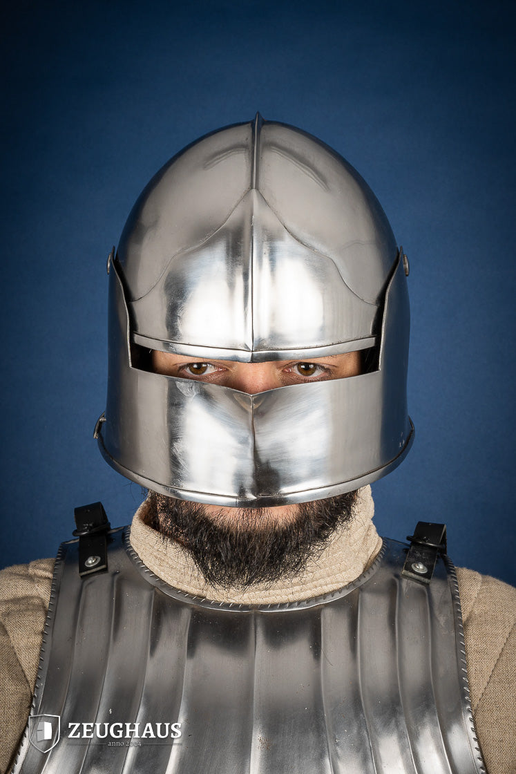Burgundian Sallet Helmet - 1.6mm Polished Steel Medieval Armor for LARP, Cosplay & Historical Reenactment