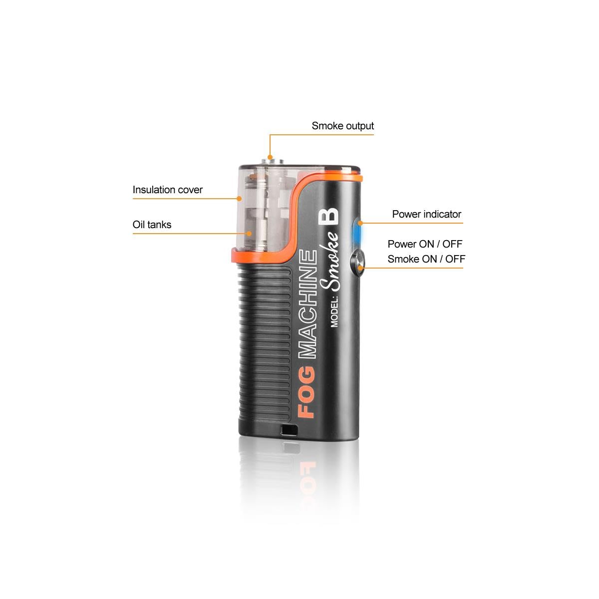 LensGo Smoke B Portable Handheld Fog Machine for Photography, Music Videos, and Halloween Effects - Perfect for Parties, Concerts, and Studio Shoots