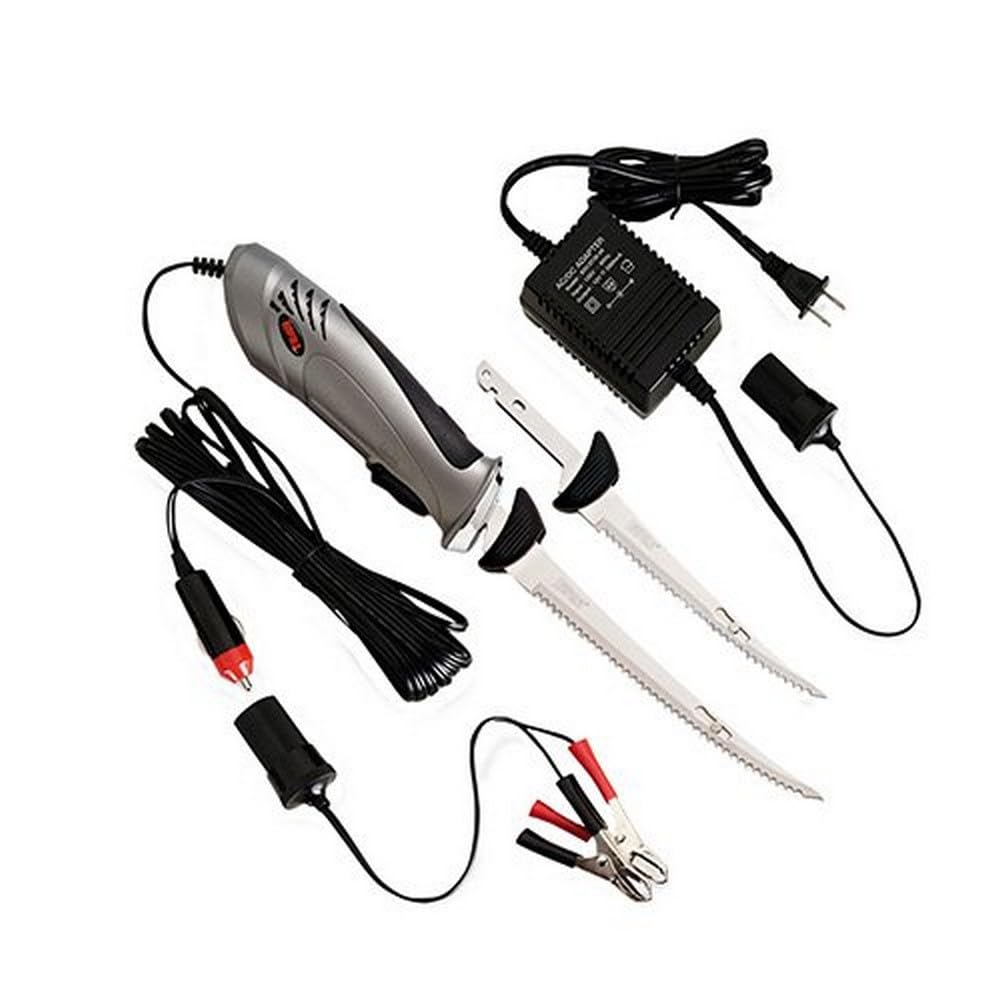 Rapala Deluxe Electric Fillet Knife - AC/DC Powered Fish Cleaning Tool for Freshwater & Saltwater Fishing | Perfect for Camping, Boating & Home Kitchen Use