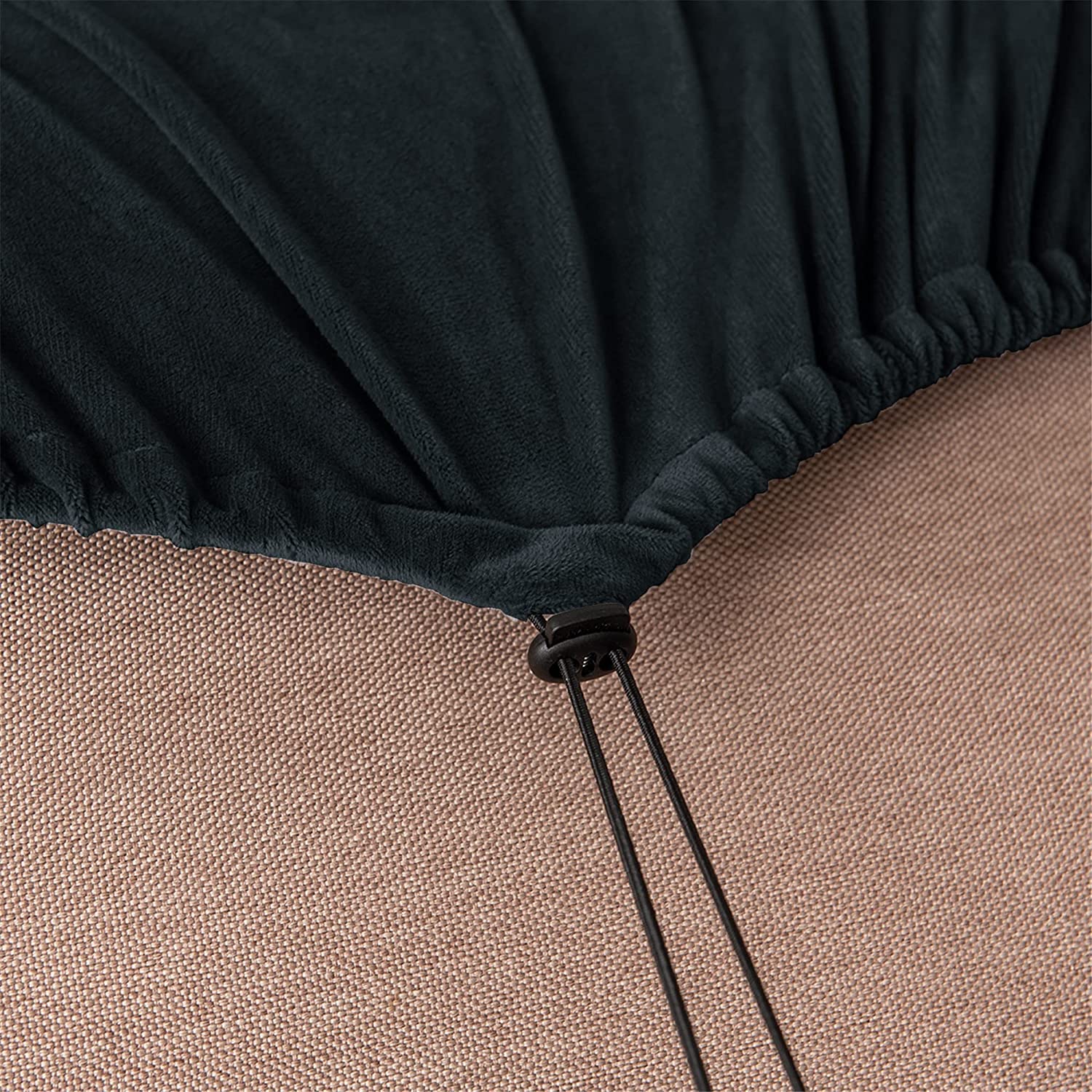Velvet Stretch Sofa Slipcover Set - 3 Piece Anti-Slip Armchair Cover with Elastic Band, Separate Backrest & Seat Cushion Cover for Living Room Furniture Protection (Black) | Perfect for Home Decor, Pet-Friendly Sofa Protection & Daily Use