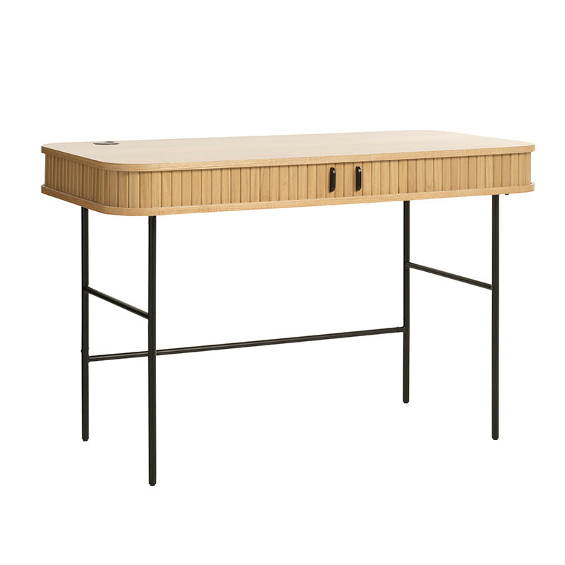 NOLA 47-Inch Study Desk - Solid Oak Wood Writing Desk for Home Office, Dorm Room, or Study Space - Perfect for Remote Work and Online Learning