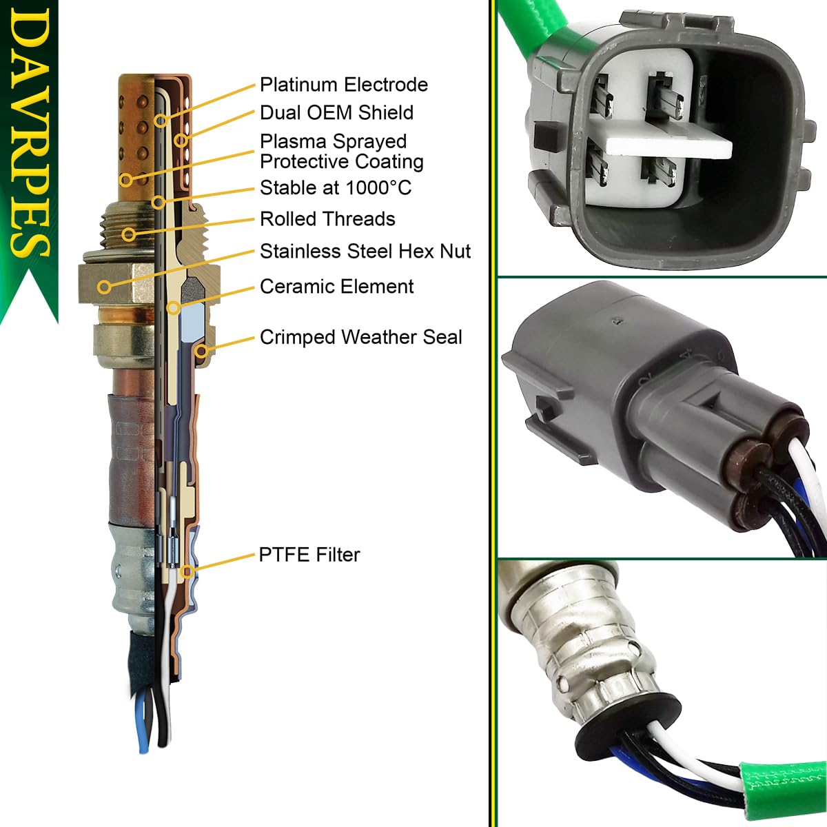 Oxygen Sensor Downstream Rear O2 Sensor for Subaru Forester 2019-2021 2.5L, Impreza 2017-2021 2.0L, Crosstrek 2018-2021 2.0L - Direct Replacement for #22690AB070 - Improves Fuel Efficiency & Engine Performance