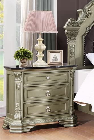GTU Furniture 5-Piece Upholstered Solid Wood Queen Bedroom Set - Queen Bed, Dresser, Mirror, Chest & Nightstand in Jungle Green/Silver - Perfect for Modern Bedroom Decor & Guest Room Setup