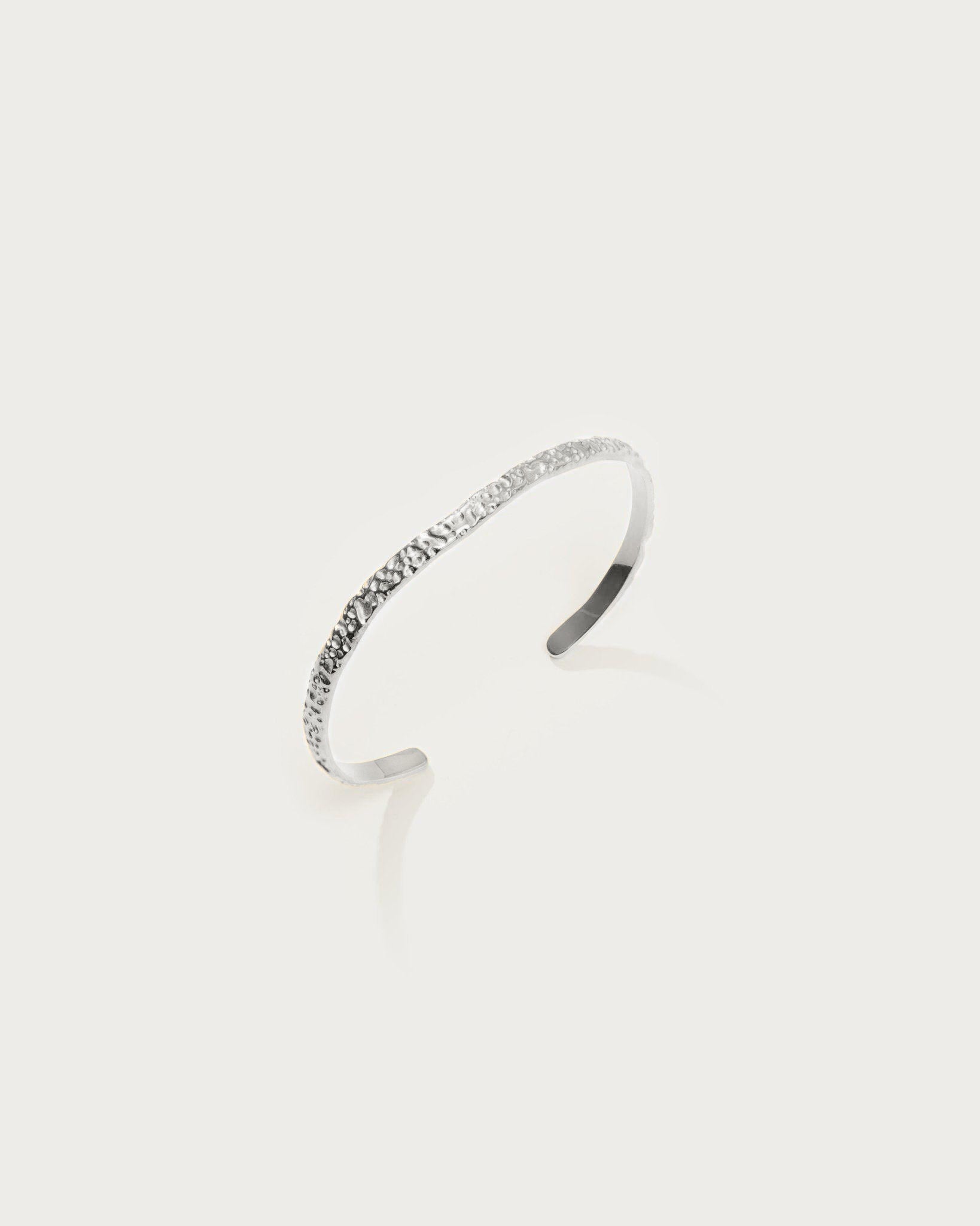 Elegant Silver Textured Bangle Bracelet for Women - Trendy Stackable Jewelry for Everyday Wear & Special Occasions