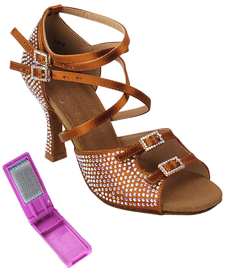 Women's Crystal Dance Shoes - Elegant Ballroom & Latin Dance Shoes for Women - Perfect for Performances, Competitions & Social Dancing