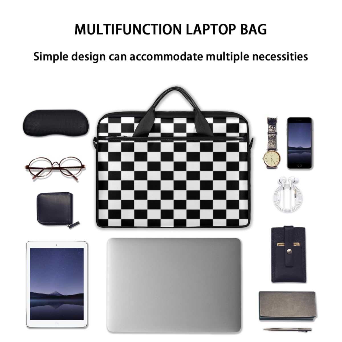 15.6 Inch Laptop Case for Men - Durable Briefcase Sleeve & Messenger Shoulder Bag for Work, School & Travel | Fits 15-15.6 Inch Laptops | Water Resistant Computer Bag for Business Professionals & Students