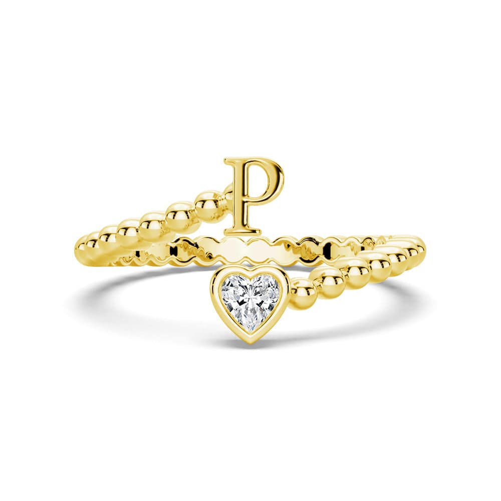 Lab Grown Diamond Personalized Initial Promise Ring for Women - Custom Engraved 14K Gold/White Gold Name Letter Ring - Perfect for Anniversaries, Engagements & Special Occasions