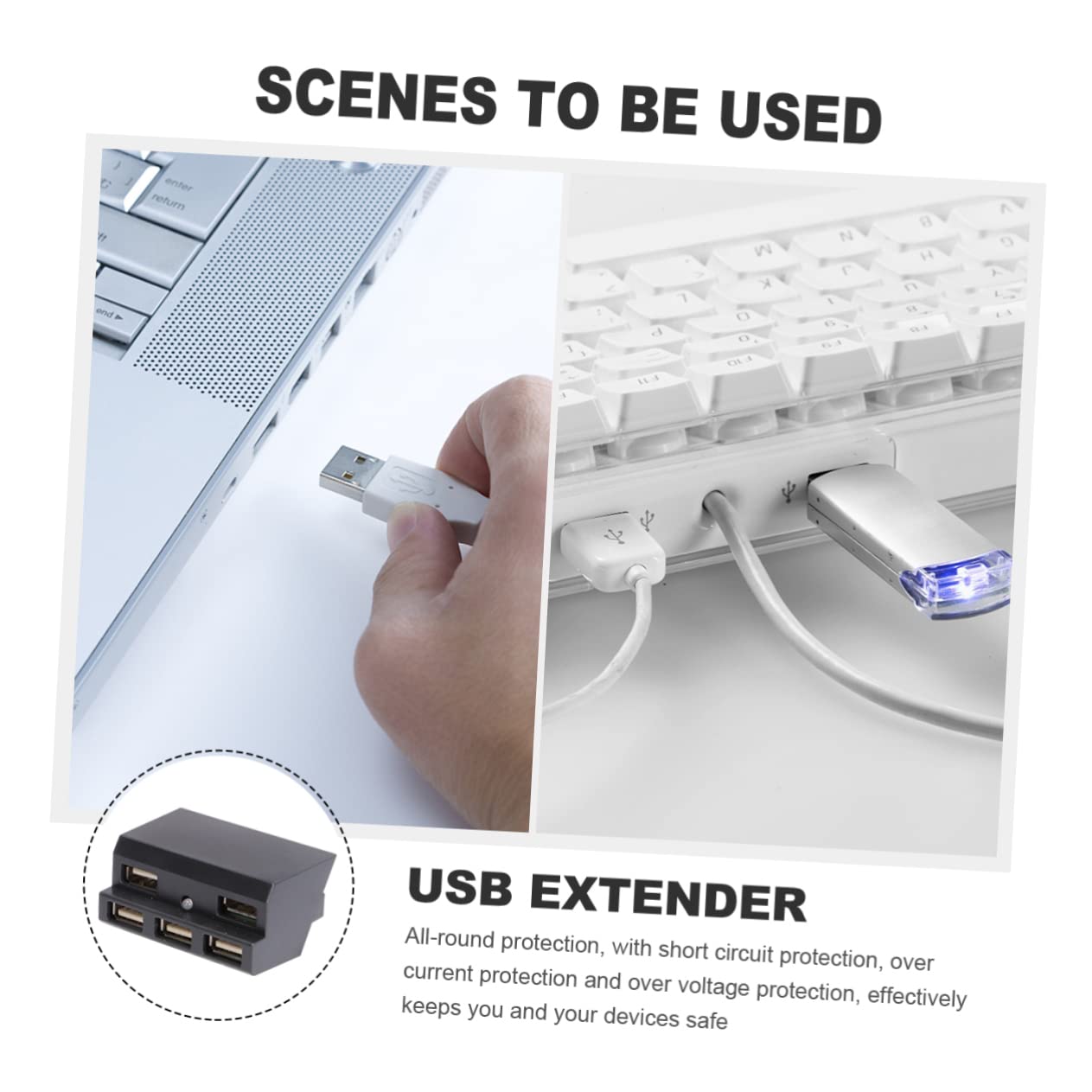 Veemoon 7-Port USB Hub with Fast Charging - Multi USB Port Extender & Power Adapter for Desktop, Laptop, PC - USB Digital Converter & Charging Station for Home, Office, Travel - Ideal for Charging Phones, Tablets, Cameras & More