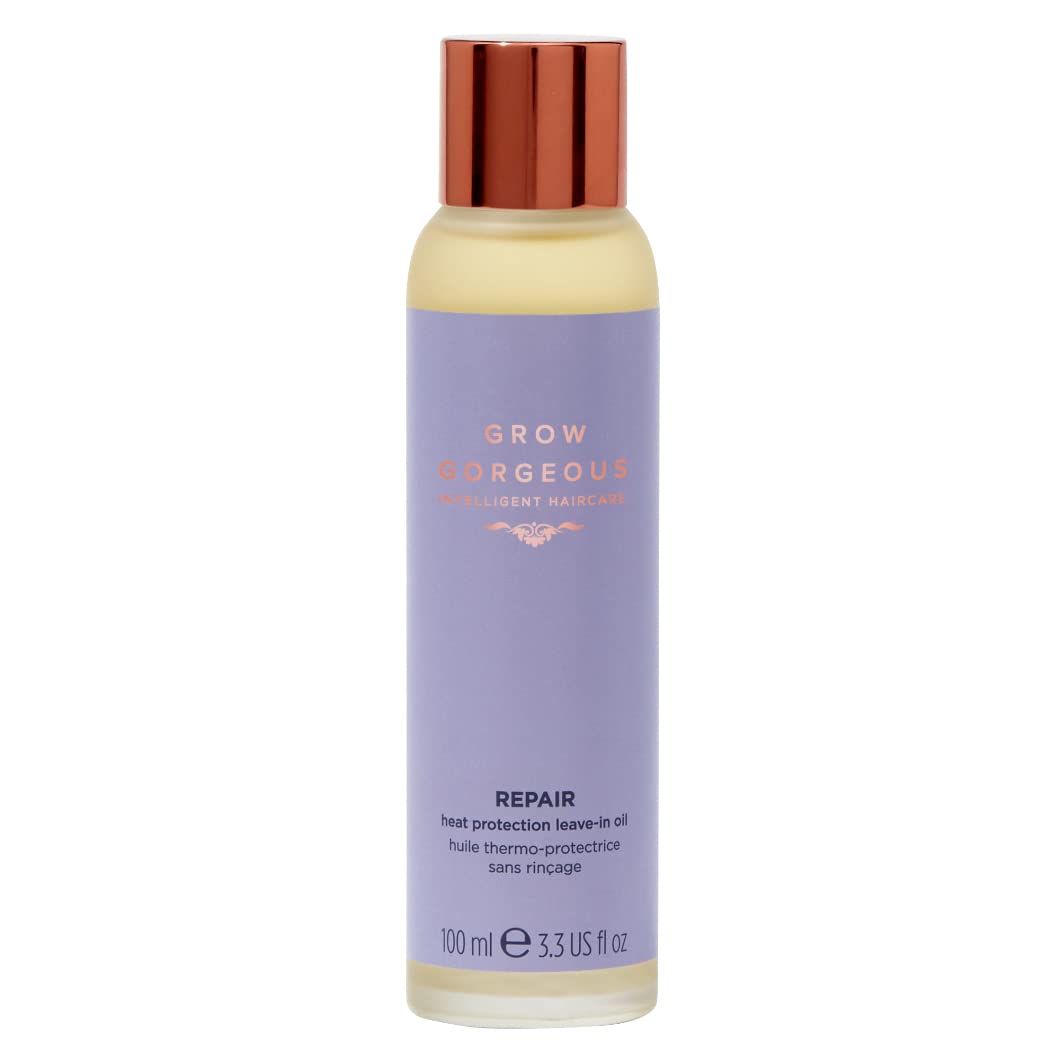 Grow Gorgeous Heat Protection Leave-In Oil 100ml - Hair Styling & Heat Protectant for Straightening, Blow Drying & Styling Tools